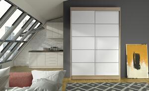 Modern LINH 4 gardróbszekrény - szélesség 120 cm, sonoma / fehér
