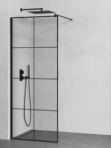 Mexen Kioto walk-in zuhanyfal - fekete profil - 90 cm (800-090-101-70-77)