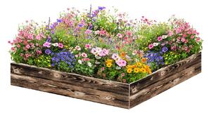 ATMOWOOD Fa magaságyás 120 x 120 x 20 cm - égetett felület