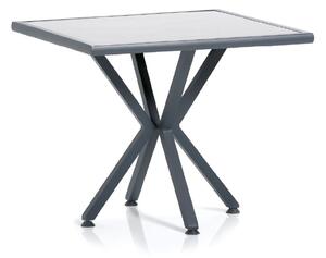 Samara kerti asztal 90x90 cm | Profil: antracit | Asztallap: üveg