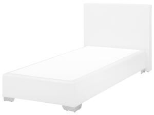 Fehér műbőr boxspring ágy 90 x 200 cm PRESIDENT