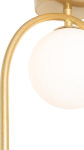 Art Deco mennyezeti lámpa arany, fehér üveggel - Isabella