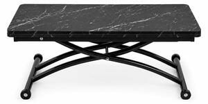 Hanah Home Coffee Table Black Marble Black Mini Juppo Ext - Black Marble, Black