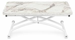Hanah Home Dohányzóasztal Fehér Márvány White Mini Juppo Ext - Fehér Márvány, Fehér