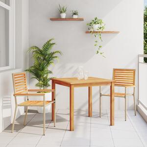 Kert étkező szett 3 pcs Bézs Tömör Akácfa