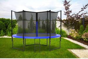 BARS Kék kerti trambulin 365 cm biztonsági hálóval és létrával