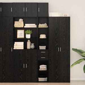 Tárolószekrény fiókkal 2 pcs Fekete tölgy 30 x 42,5 x 225 cm