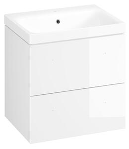 Fürdőszobaszekrény mosdóval Cersanit Medley 60x61.5x45 cm fehér lesk S801-352-DSM