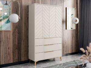 Széles gardrób 104 cm fiókokkal XELA - homokbézs