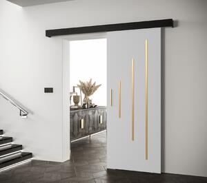 Tolóajtó arany fogantyúval SALOME 11 - 80 cm, fehér / fekete