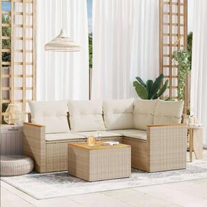 VidaXL Polyrattan Kerti Ülőgarnitúra - 5 részes - Bézs