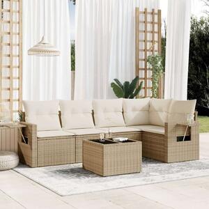 VidaXL Polyrattan Kerti Ülőgarnitúra - 6 részes - Bézs