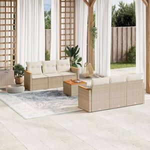 VidaXL Polyrattan Kerti Ülőgarnitúra - 7 részes - Bézs