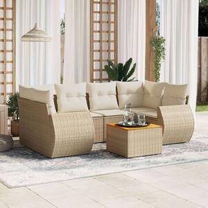 VidaXL Polyrattan Kerti Ülőgarnitúra - 7 részes - Bézs