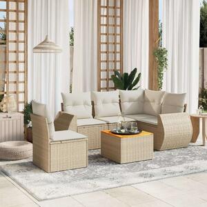 VidaXL Polyrattan Kerti Ülőgarnitúra - 6 részes - Bézs
