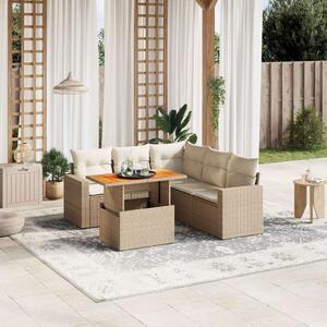 VidaXL Polyrattan Kerti Ülőgarnitúra - 6 részes - Bézs