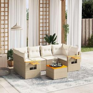VidaXL Polyrattan Kerti Ülőgarnitúra - 7 részes - Bézs