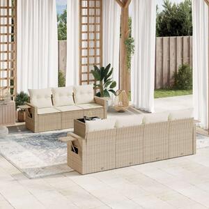 VidaXL Polyrattan Kerti Ülőgarnitúra - 8 részes - Bézs