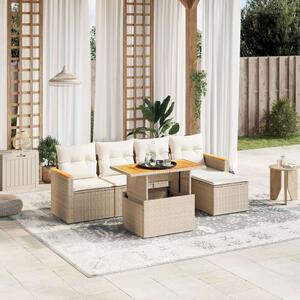 Polyrattan Kerti Ülőgarnitúra - 6 részes - Bézs