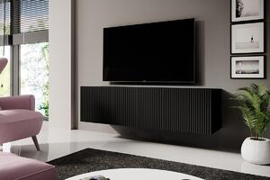 Nicole 150 cm fali TV-szekrény - fekete / matt fekete