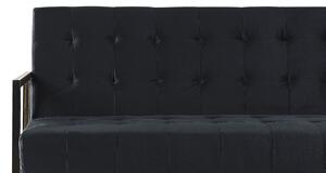 Fekete bársony kanapéágy MARSTAL