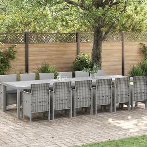 Kert étkező szett 13 pcs Világosszürke Polt rattan