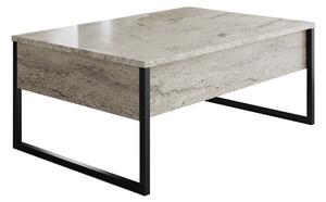 Hanah Home Travertine Black Luxe Dohányzóasztal - Travertin, Fekete