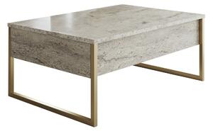 Hanah Home Coffee Table Travertine Gold Luxe - Travertine, Gold