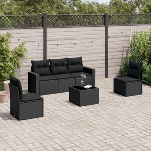 VidaXL Polyrattan Kerti Ülőgarnitúra - 6 részes - Fekete