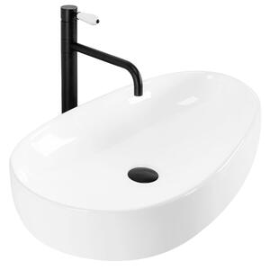 Rea Sandra, pultra szerelhető mosdó 650x400x130 mm, fényes fehér, REA-U8423