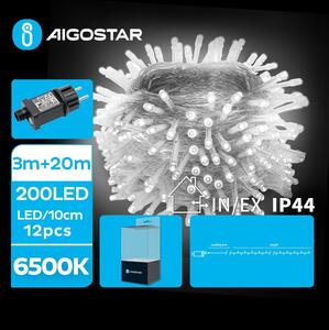 Aigostar B.V. Aigostar - LED Karácsonyi kültéri lánc 200xLED/8 funkció 23m IP44 hideg fehér AI0451