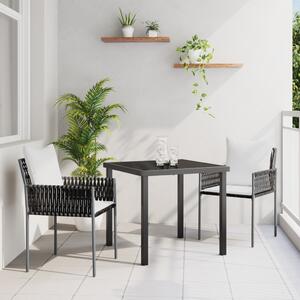 Kert étkező szett 3 pcs Barna és fekete PE Rattan