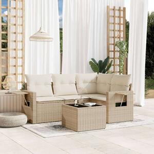 VidaXL Polyrattan Kerti Ülőgarnitúra - 5 részes - Bézs