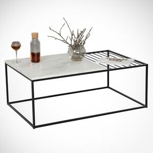 Hanah Home Dohányzóasztal Fehér Fekete Zinus - Marmo