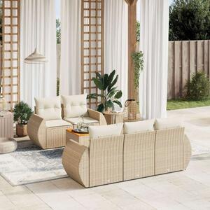 VidaXL Polyrattan Kerti Ülőgarnitúra - 6 részes - Bézs