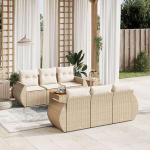 VidaXL Polyrattan Kerti Ülőgarnitúra - 7 részes - Bézs