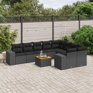 VidaXL Polyrattan Kerti Ülőgarnitúra - 10 részes - Fekete