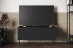 Desin 120 2D kétajtós TV-szekrény - matt fekete / nagano-tölgy
