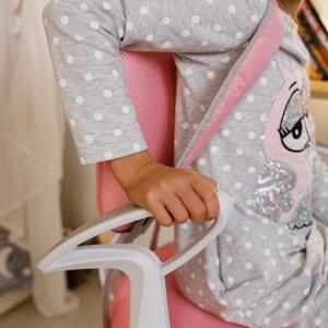 Növekvő szék gyerekeknek lábtartóval és pántokkal Aureola (rózsaszín + fehér). 1028719