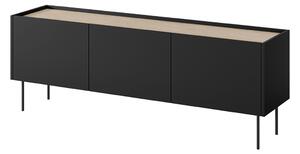 Desin 170 3D háromajtós TV-szekrény - matt fekete / nagano-tölgy