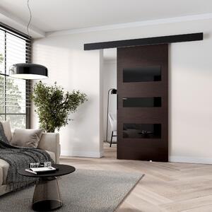 Tolóajtó falra szerelhető BARRET 13 - 86 cm, wenge / fekete