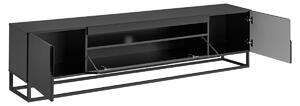 Loftia 200 cm TV-szekrény fémkereten - fekete/fekete matt