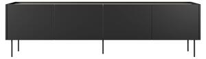 Desin 220 4D négyajtós TV-szekrény - matt fekete / nagano-tölgy