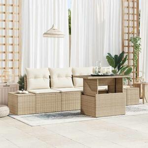 VidaXL Kerti Kanapé Szett 5 pcs bézs és krémszínű 100 x 55 x 73 cm