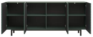 SCALIA II 190 4D négyajtós szekrény - matt sötétzöld / fekete keret