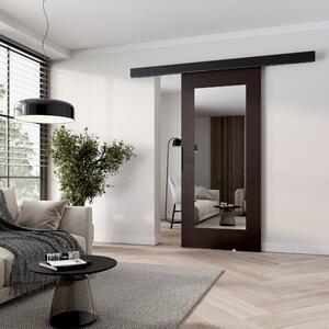 Tolóajtó tükörrel BARRET 19 - 86 cm, wenge / fekete