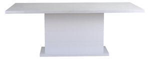 Asztal Riverton 447, Fehér márvány, 75x90x180cm, Hosszabbíthatóság, Közepes sűrűségű farostlemez