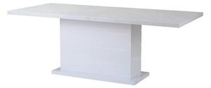 Asztal Riverton 447, Fehér márvány, 75x90x180cm, Hosszabbíthatóság, Közepes sűrűségű farostlemez