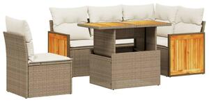 VidaXL Polyrattan Kerti Ülőgarnitúra - 6 részes - Bézs