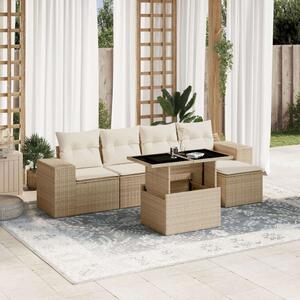 VidaXL Polyrattan Kerti Ülőgarnitúra - 6 részes - Bézs